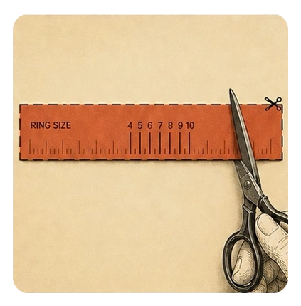 Ring Size Step 1 – Wrap a strip of paper around your finger